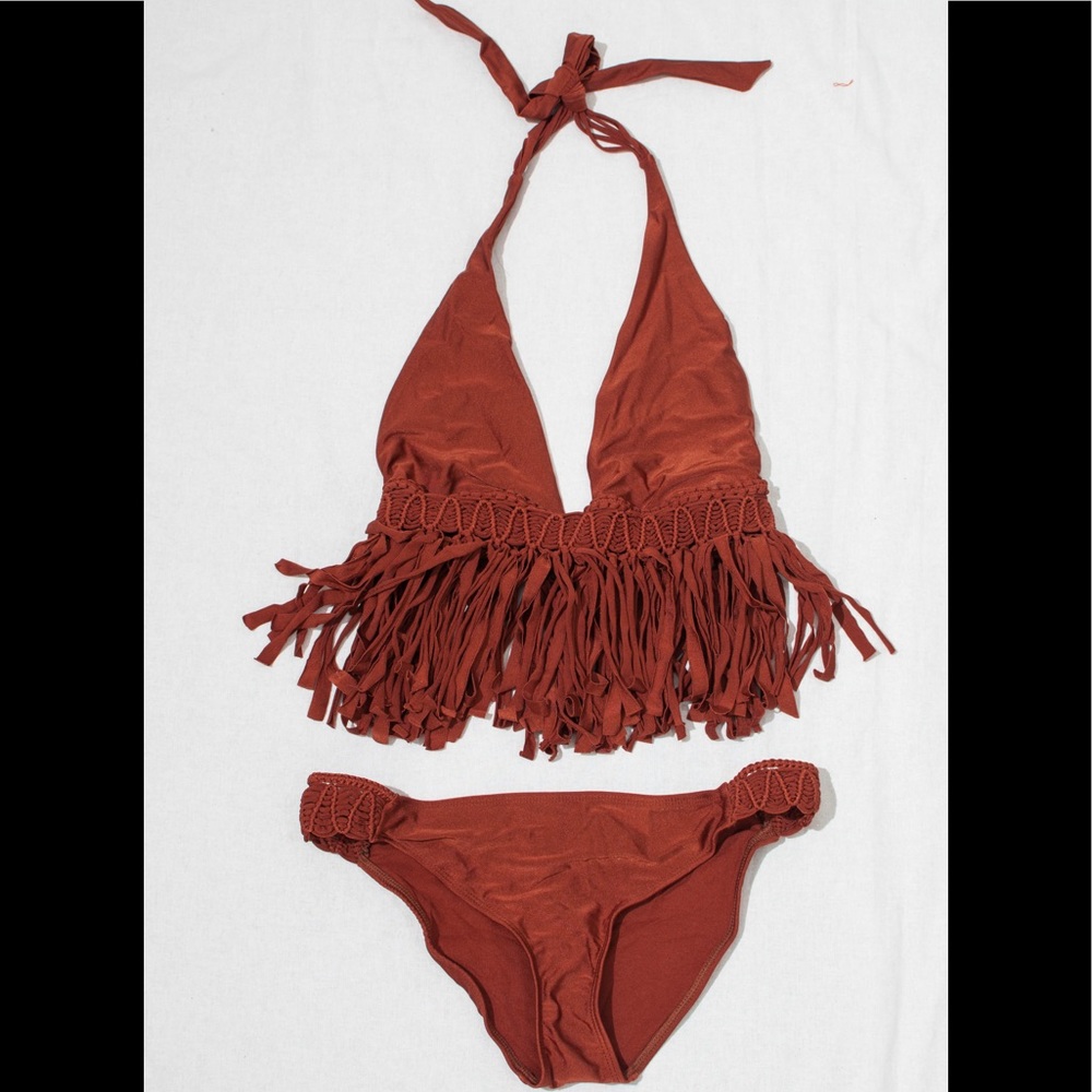 Brown Macrame Bikini Set